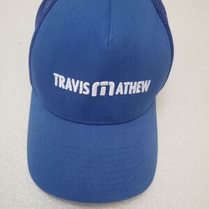 Travis Mathew's Hat Blue Flex Fit Snap Back Trucker Golf Cap The Awesome Tour